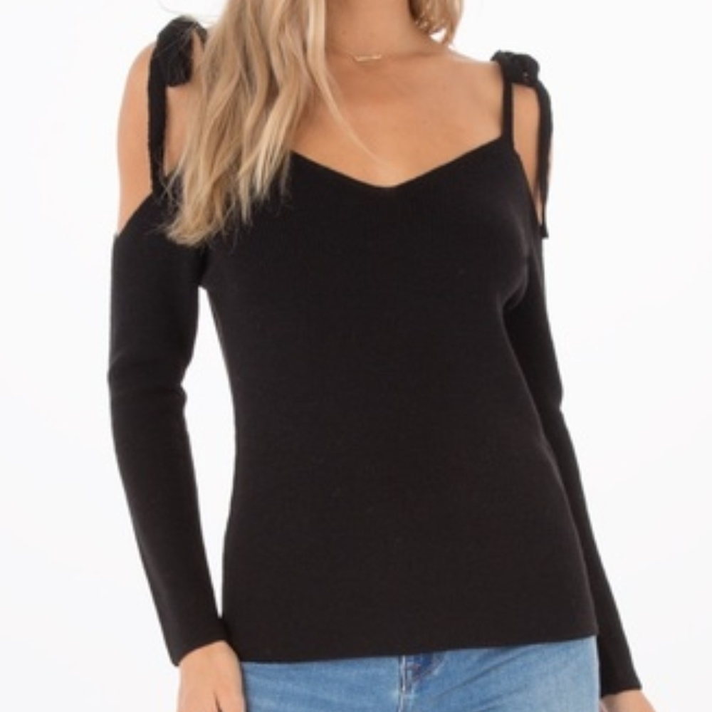 Black Swan Belle Tie Strap Knit Top*